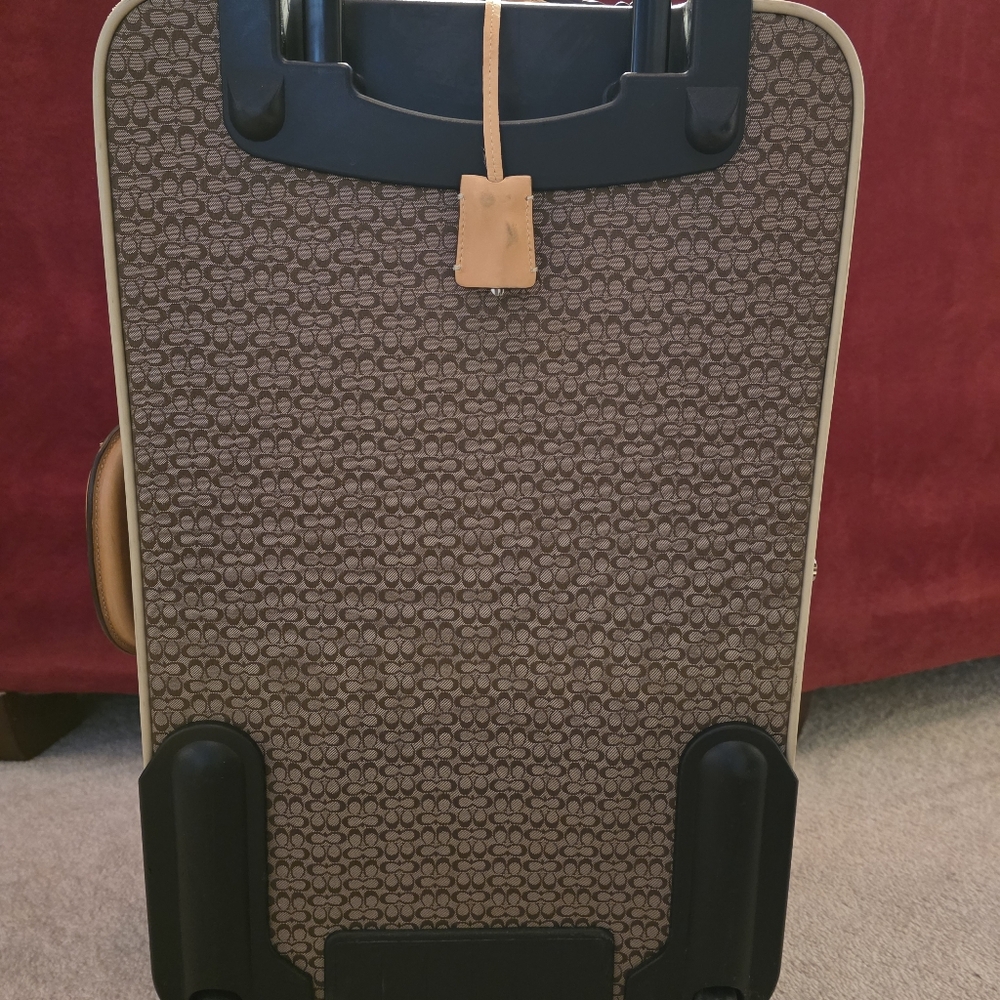 Coach Brown and Tan Rolling Suitcase - Picture 8 of 12